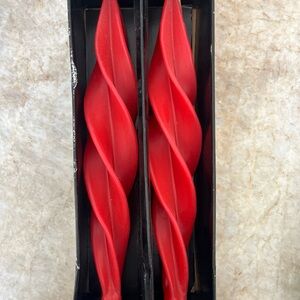 Elegant Red Spiral Candles